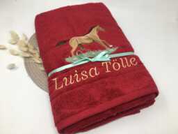 Hand Towel Or Bath 470/500 G/Meter Pony Horse 16 Ponies Horses Foals Name Embroidered Embroidery Personalized