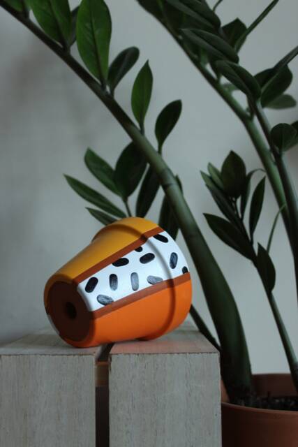 Hand Painted Terracotta Plant Pot For Houseplants - Customisable With Drainage & Saucers To Match Great Gift Idea - image 1