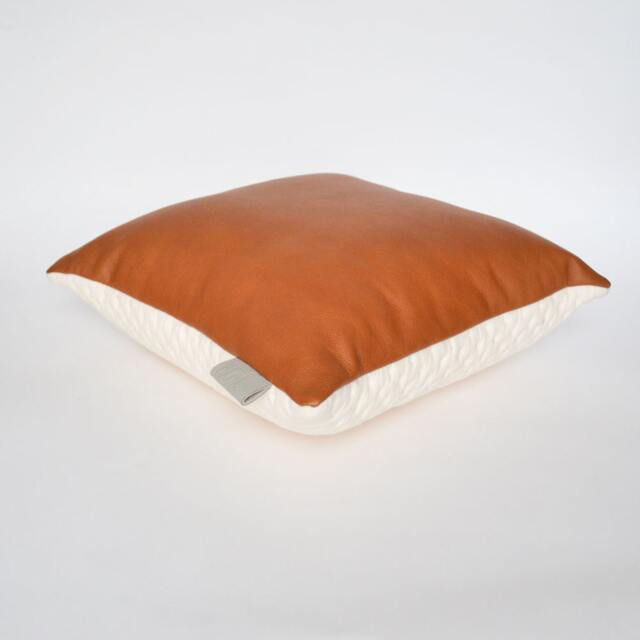 Designer Kumotawny Leather & Stitched Febrik Fabric Scatter Cushion Pillow Cover - image 1