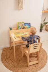Board Game Table & Chair, Montessori Furniture, Desk Organizer For Toddler, Custom Play Table, Kids Activity - thumbnail 1