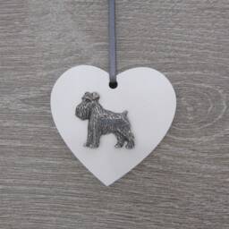 Schnauzer Wooden Heart - Christmas Tree Decoration Home Lover Gift Hanging - thumbnail 2