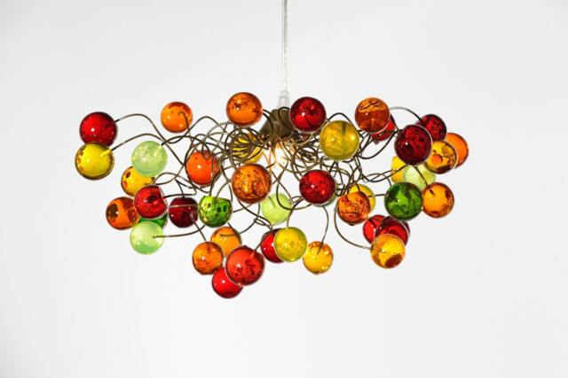 Pendant Lighting With Autumn Color Bubbles, Unique Ceiling Light For Children Room Or Bedroom - image 1