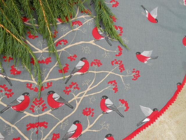 xmas Tree Skirt Holiday Decor Christmas Nordic Fabric Swedish Ornament Scandinavian - image 1