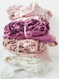 Pre-Washed 100% European Linen Fitted Sheet - Soft & Seamless Bedding in White, Cream, Pink, Purple Raspberry, Fuchsia