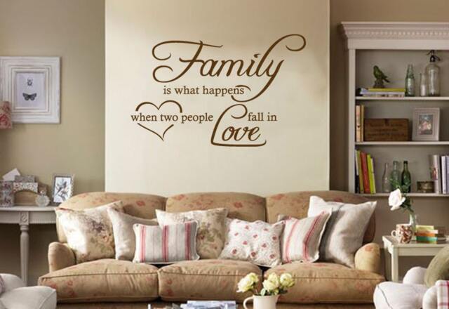 "Family Wall Quote Decal ""Family Is What Happens When Two People Fall in Love" - image 1