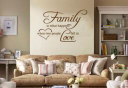 "Family Wall Quote Decal ""Family Is What Happens When Two People Fall in Love" - thumbnail 1