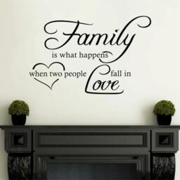"Family Wall Quote Decal ""Family Is What Happens When Two People Fall in Love" - thumbnail 2