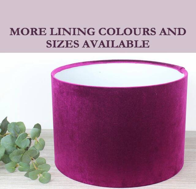 Glamour Fuchsia Pink Velvet Drum Lampshade - image 1