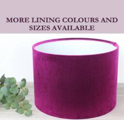 Glamour Fuchsia Pink Velvet Drum Lampshade - thumbnail 1