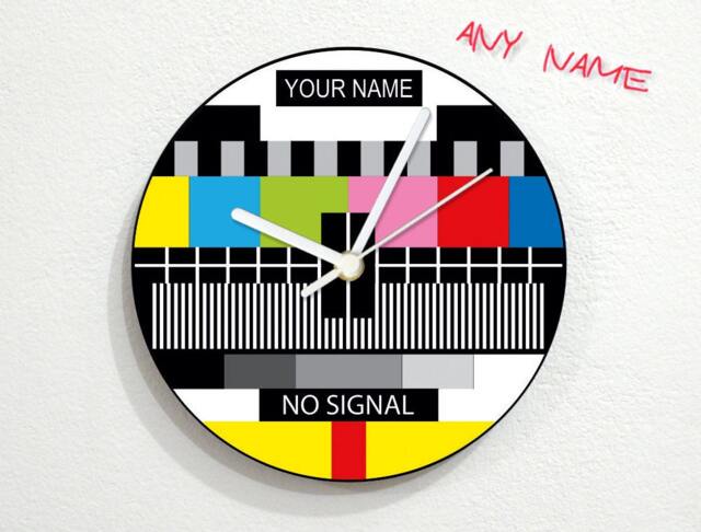 No Signal Tv - Custom Name Smpte Color Bars -Wall Clock - image 1