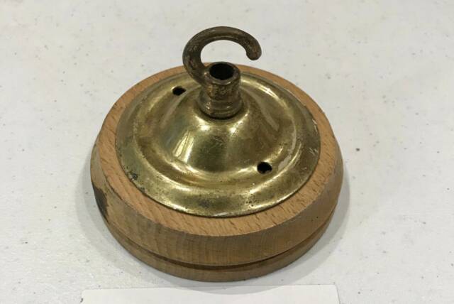 Brass Ceiling Hook Lamp Chandelier Light Wall Patras Wooden Mount Hanging Chain Antique Old - image 1