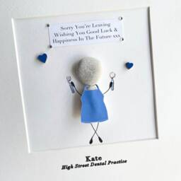 Dentist Leaving Retirement Personalised Pebble Art Picture Frame For Colleague Friend Retire Keepsake Work Hygienist Dental Nurse UK - thumbnail 3