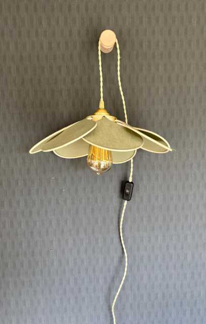 7-Petal Linen & Rattan Flower Lamp - Chandelier Wall Light Handcrafted - image 1
