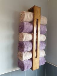 Larissa - Rustic Bath Towel Storage Shelf, Rack, Bathroom, Holder, Ladder. Toilet Roll Holder
