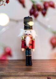 Vintage Inspired Cotton Spun Christmas Nutcracker, Hanging Ornament, Tree Nutcracker