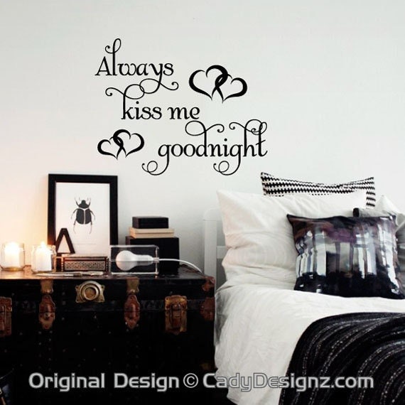 Always Kiss Me Goodnight Vinyl Wall Decal - Bedroom Nursery Decor - image 1
