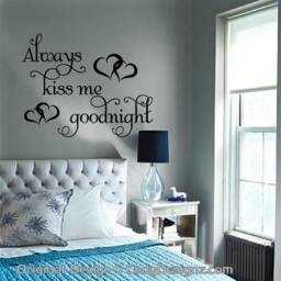 Always Kiss Me Goodnight Vinyl Wall Decal - Bedroom Nursery Decor - thumbnail 2