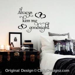 Always Kiss Me Goodnight Vinyl Wall Decal - Bedroom Nursery Decor - thumbnail 1