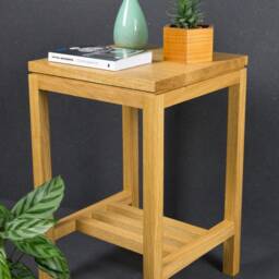Japanese Oak Side Table - Plant Stand End - thumbnail 3