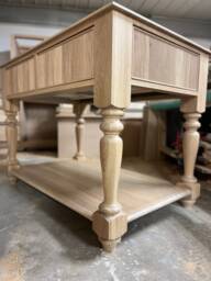 White Oak Reeded Beaded Fluted Kitchen Island - thumbnail 1