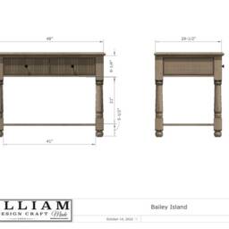 White Oak Reeded Beaded Fluted Kitchen Island - thumbnail 4