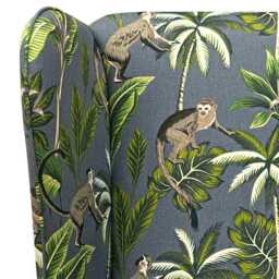 Large Grey Monkey High Back Chair - Tropical Armchair Handmade in Britain - thumbnail 3