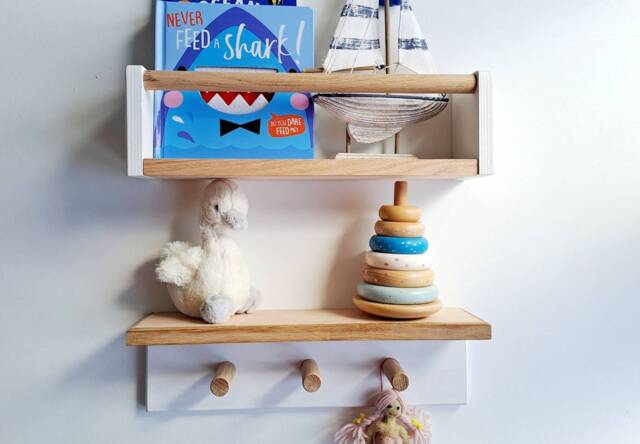 Premium Nursery Shelf Book Storage Toy Shelving Clothes Hanger