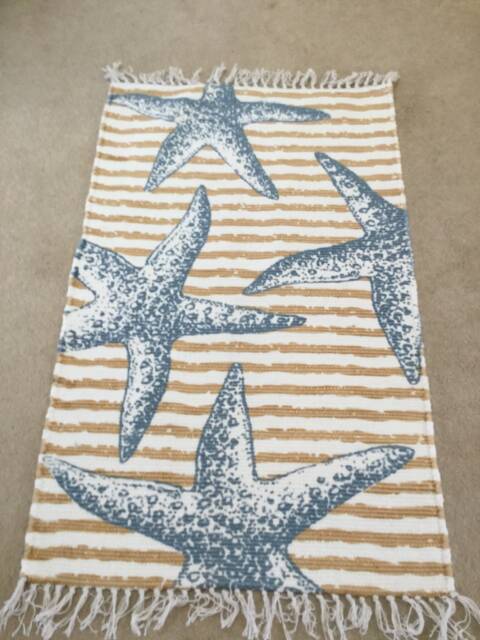Rag Rug/Chindi /Scandinavian Area Rug, Boho Chic Hippie, Rag Rughand Painted 100% Cotton - image 1