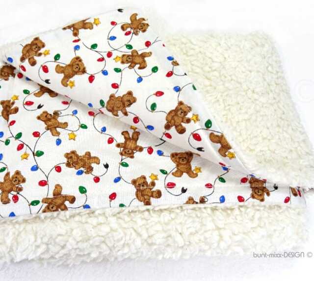 Baby Blanket, Teddy Plush, Cuddly Cotton Comforter Xl, Made By Buntmixxdesign - image 1