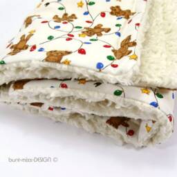 Baby Blanket, Teddy Plush, Cuddly Cotton Comforter Xl, Made By Buntmixxdesign - thumbnail 2