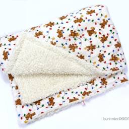 Baby Blanket, Teddy Plush, Cuddly Cotton Comforter Xl, Made By Buntmixxdesign - thumbnail 3