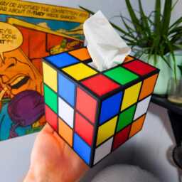 Retro Cube Tissue Box Cover Rubiks Cube Style Inspired By Prop From Big Bang Theory Tbbt Gift 80S Vintage Case - thumbnail 3