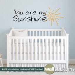 You Are My Sunshine Wall Decal - Nursery Kids Room Decor - thumbnail 1