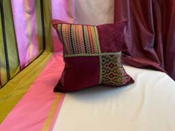 Bohemian Velvet Pillow Cover Purple & Green Chenille, 20 - thumbnail 1