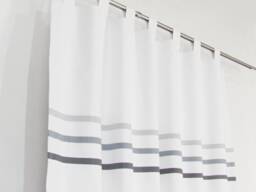 White Grey Bedroom Living Room Curtains - Modern Minimalist Long Tab Top Drapes Scandinavian Striped Curtain Panels. Custom Sizes