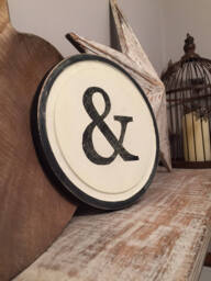 20cm Round Letter Ampersand Sign, Initial, Wall Art, Home Decor, Rustic Letters, All Letters Available, Inc Ampersand, Typewriter Style - thumbnail 1