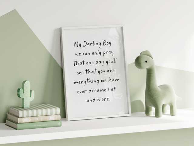 My Darling Boy Nursery Quote Print - Boys Room Wall Art, Baby Prints, Shower Gift For Boy, Poem, Art - image 1