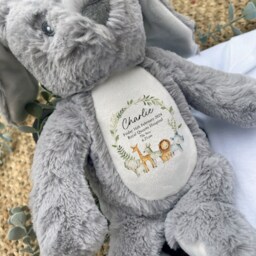 New Baby Gift, Unisex, Gender Neutral, Baby Boy, Baby Girl, Cushion, Name Pillow, Nursery Decor, Safari Theme, Newborn Gift, New Birth, Jungle, Green - thumbnail 2