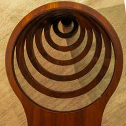 Natural Walnut & Smoked Glass Coffee Table Modern Living Room Decor - thumbnail 2
