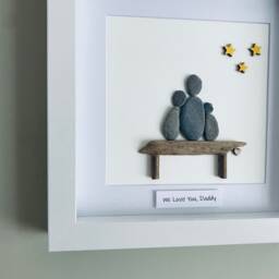 Personalised Pebble Family Wall Art - Framed Picture Handmade in Cornwall - thumbnail 3
