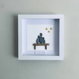 Personalised Pebble Family Wall Art - Framed Picture Handmade in Cornwall - thumbnail 1