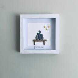 Personalised Pebble Family Wall Art - Framed Picture Handmade in Cornwall - thumbnail 2