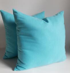 Set Of 2 Turquoise Cotton Throw Pillow Covers Decorative Accent