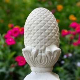 Concrete Artichoke Finial Statue Stone Garden Ornament Pine Cone Sculpture Outdoor Decorative Pedestal Accent Cement Yard Decor Lawn Gift - thumbnail 2