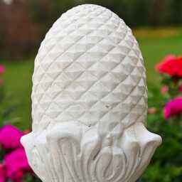 Concrete Artichoke Finial Statue Stone Garden Ornament Pine Cone Sculpture Outdoor Decorative Pedestal Accent Cement Yard Decor Lawn Gift - thumbnail 4