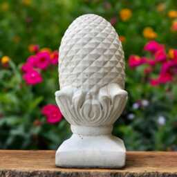 Concrete Artichoke Finial Statue Stone Garden Ornament Pine Cone Sculpture Outdoor Decorative Pedestal Accent Cement Yard Decor Lawn Gift - thumbnail 1