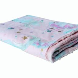 Unicorn Minky Baby Blanket, Fairy Tale Nursery Decor, Gilded Cotton - thumbnail 2
