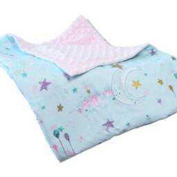 Unicorn Minky Baby Blanket, Fairy Tale Nursery Decor, Gilded Cotton - thumbnail 3