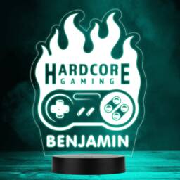 Gamepad Flame Hardcore Gaming Controller Gamer Personalised Gift Rgb Night Light - Bedroom Lamp