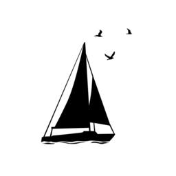 Sailboat Seagull Pattern Wall Decal - Nautical Vinyl Art Stickers - thumbnail 3